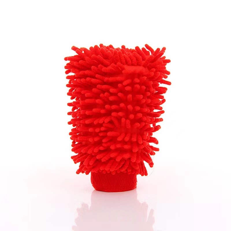 레드 * 셔닐 양면 세차 장갑