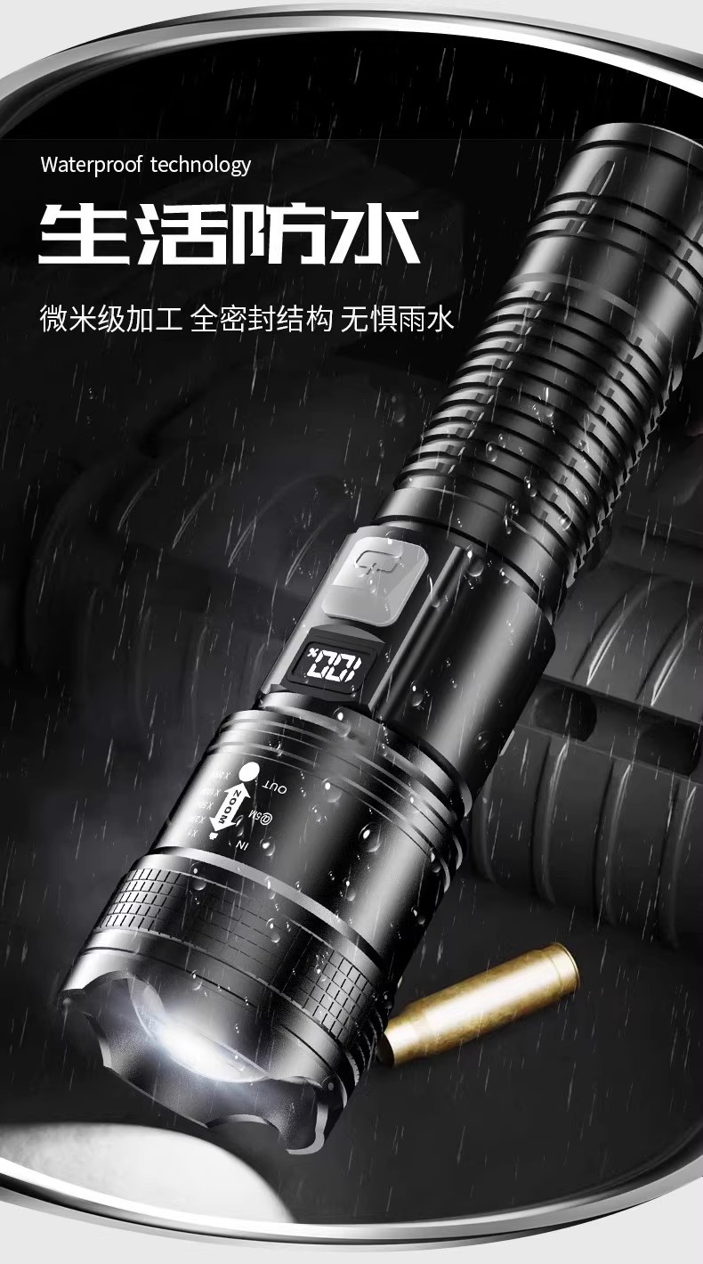 Super Bright Three-Eye Mini Led Flashlight, Strong Light, Rechargeable, Portable Outdoor Lighting, Long-Range, Household Mini Led
