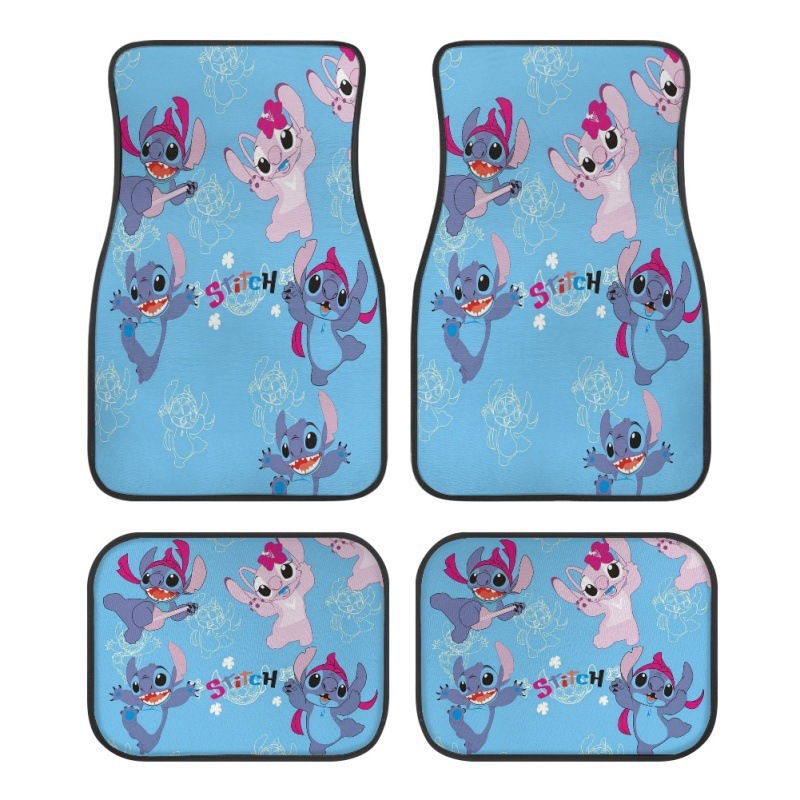 Hot-Selling Stitch Printed Car Floor Mats for Front and Rear Seats, Custom Design with Personalized Prints