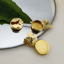 跨境热卖现货供应纽扣盖衬衫袖扣铜材料光面盒盖logo袖扣厂家批发