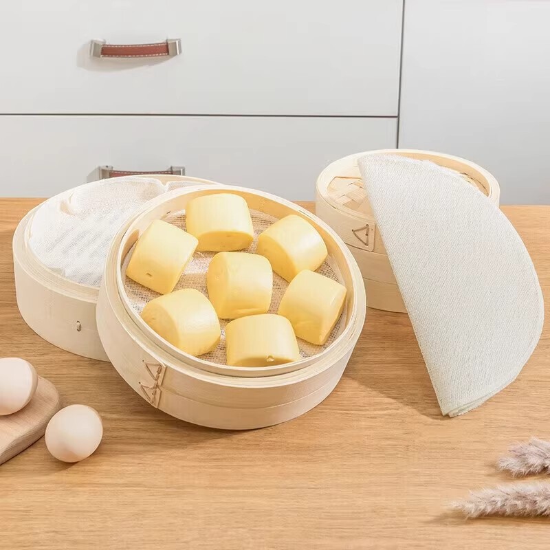 蒸煮不粘蒸笼布纯棉纱布通用型小笼包馒头饺子垫家用圆形布蒸锅|undefined
