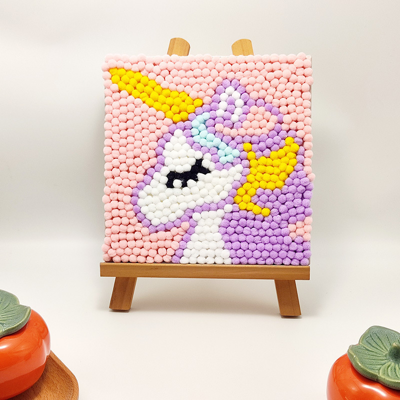 DIY ヘアボール絵画手作り材料パッケージクリエイティブ子供の漫画アニメーション装飾絵画ステッカー絵画屋台卸売|undefined