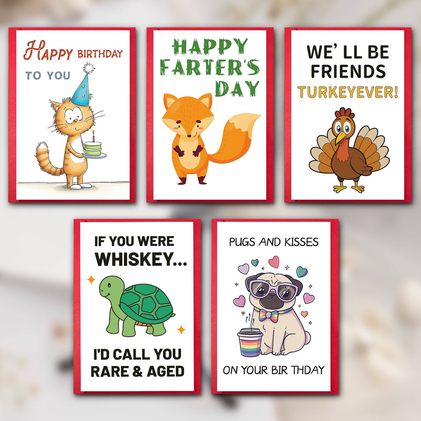 Funny cartoon cards