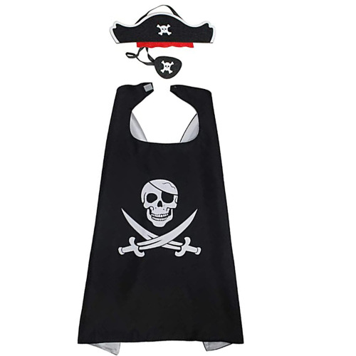 Children's Halloween Pirate Cape Mask Set Costume School Activity Performance cosplay prop