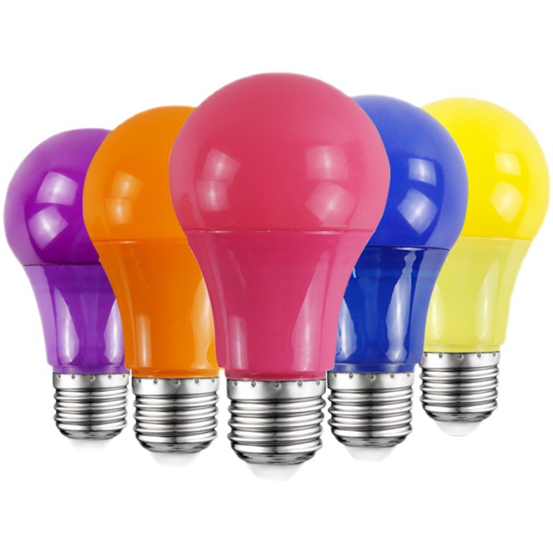 Fabricantes de suministro directo LED color rojo, amarillo, azul, verde, rosa, púrpura y blanco 5 colores de las bombillas de celebración de vacaciones coloridas bombillas de atmósfera domésticas
