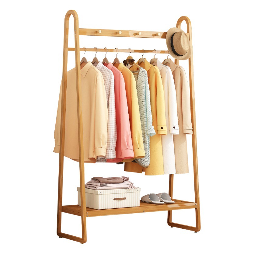 Perchero piso dormitorio ropa rack hogar Luz lujo multi-funcional percha vertical ropa simple tendedero