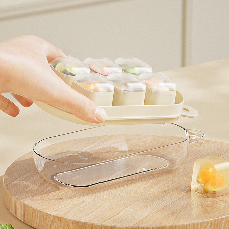 Molde de Hielo Tipo Presión de Plástico PP con Tapa para Refrigerador Doméstico