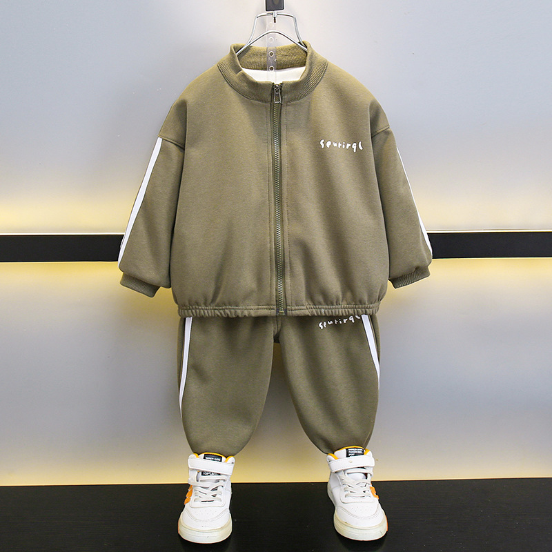 6135 Traje de primavera y otoño para niños 2024 Nueva ropa deportiva de otoño para bebés de estilo occidental Traje de dos piezas coreano para niños