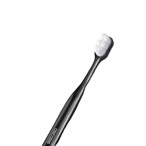 Yakang Ten Thousand Hair Toothbrush, Portable and Cute Women's Printed Flat Toothbrush for Travel, Black and White Style for Couples