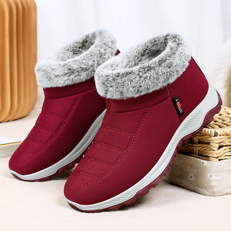 Zapatos de algodón para mujeres de invierno nuevos zapatos de madre cálidos y cómodos transfronterizos zapatos de invierno para personas mayores con botas de nieve de lana gruesas