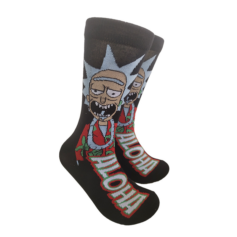 Calcetines de moda de dibujos animados de suministro de punto transfronterizo su Yu esponja bebé película hombres y mujeres calcetines de media pantorrilla