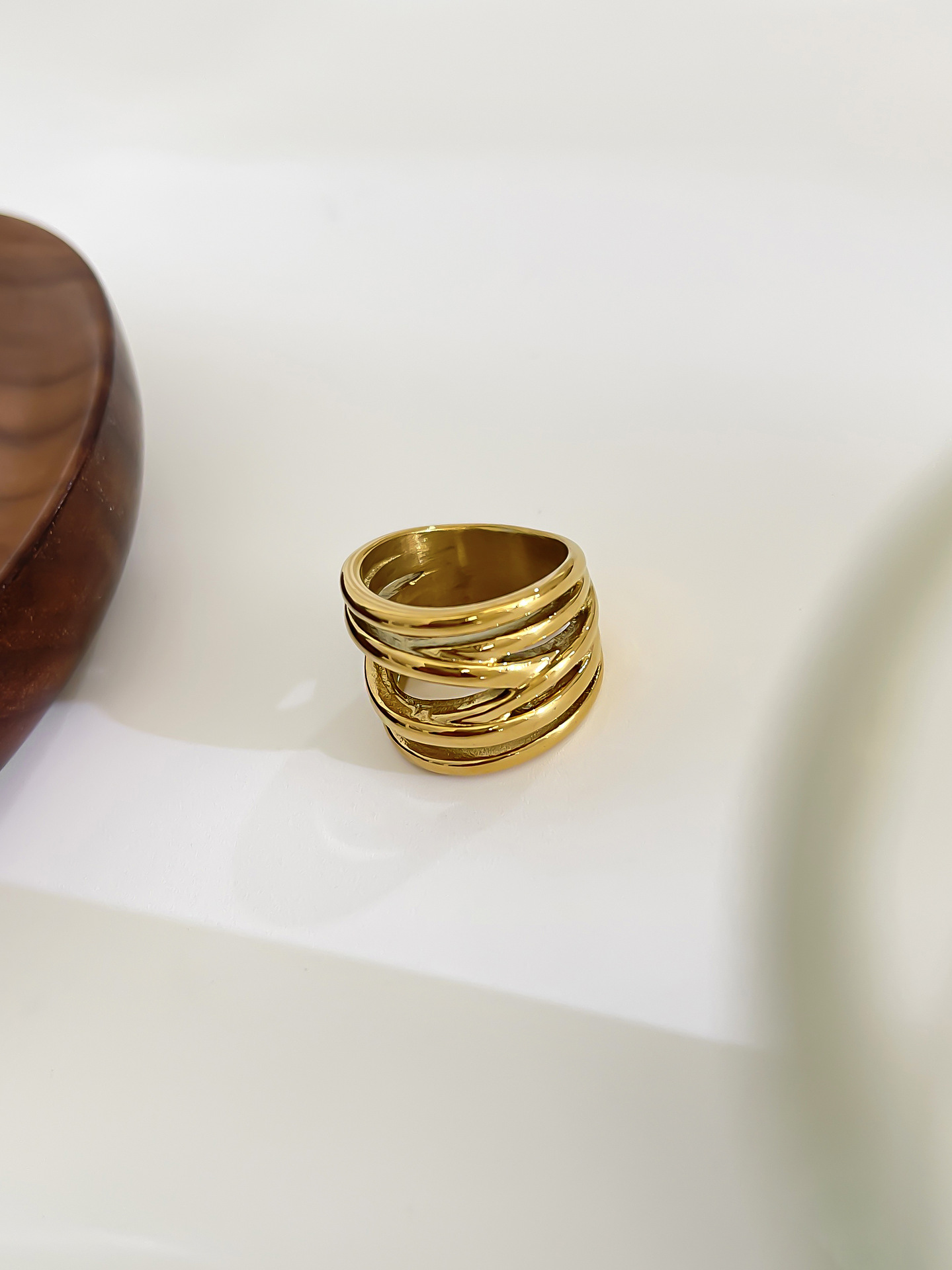 12g Weight 0.03µm-0.05µm Gold Plating Thickness PVD Coated Gold Plating Process Real Gold Plated Plating Material Rings Classification 1 Piece Quantity Holiday, Daily Occasion 304 Stainless Steel Material Geometric Pattern Women's Gender Simple Style, Roman Style Style Waterproof Non Tarnish, Surgical Steel Craft PVD Coated Real Gold Plated Geometric 304 Stainless Steel Simple Style Roman Style Waterproof Non Tarnish Surgical Steel Rings 10