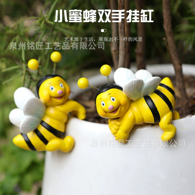 Трансграничный мультфильм маленькая пчела крыльцо декоративный цветочный горшок подвеска мягкая гостиная украшения украшения животного смолы