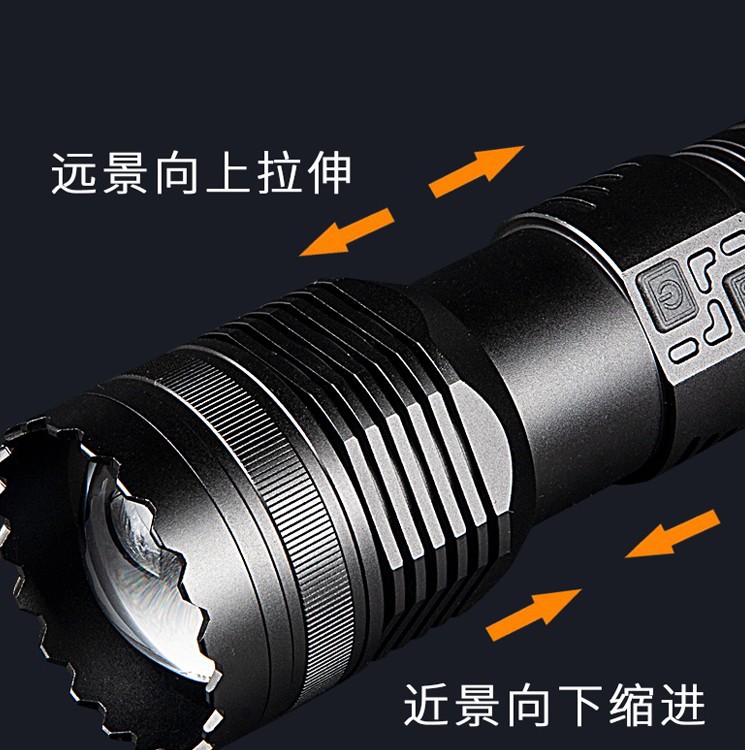 Blanco brillante láser de larga duración resistencia recargable de aluminio impermeable montañismo al aire libre linterna camping