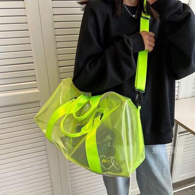 夏季訓練包時尚運動透明健身包遊泳防潑水行李袋大容量旅遊包批發