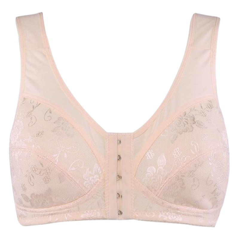 Wanshuting hebilla delantera Chaleco de algodón puro deportes de enfermería dormir de mediana edad y ancianos ropa interior madre femenina ropa interior