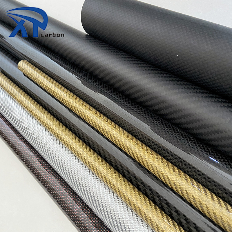 厂家供应碳纤维卷管批发3k光热卖高品质黑色碳纤维圆管带颜色