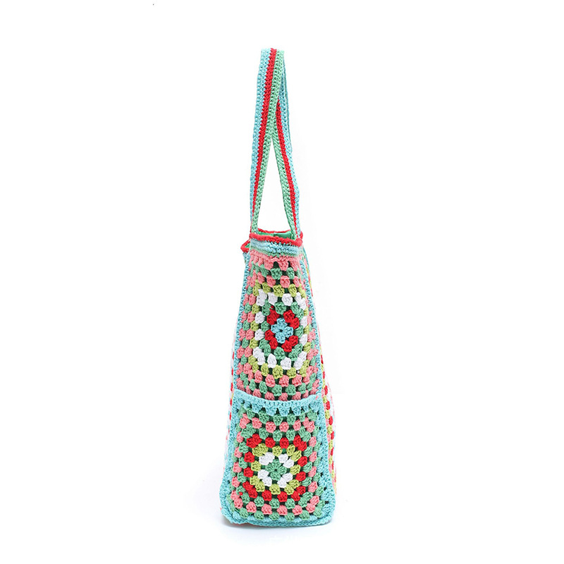 Women's Retro Large Capacity Tote Bag - Luxury Lightweight Handbag For Commuting, Knit Crossbody Shoulder Bag - Thumbnail 2