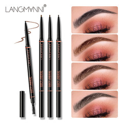 Langmanni Double-Ended Rotating Automatic Eyebrow Pencil, 1.5mm Fine, Wild Eyebrow, Clearly Defined and Less Prone to Smudging