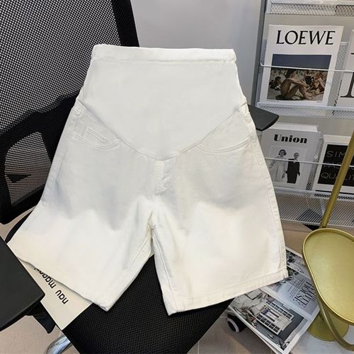 Women's Summer Thin Outerwear Fashionable Blue Cropped Loose Belly-Supporting Straight-Leg Wide-Leg Denim Shorts