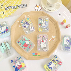 Creative cartoon seven-piece stainless steel nail clipper manicure tools knife scissors home travel set complete nail clipper wholesale