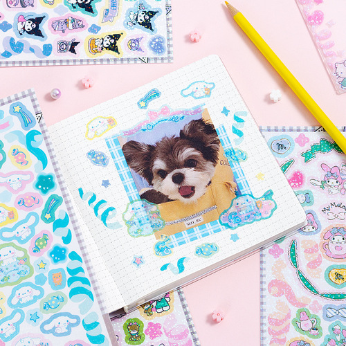 Sanrio Pudding Cinnamon Dog Melody Culomi Cute Gupan DIY Guka Sticker Hand Account Cartoon Material