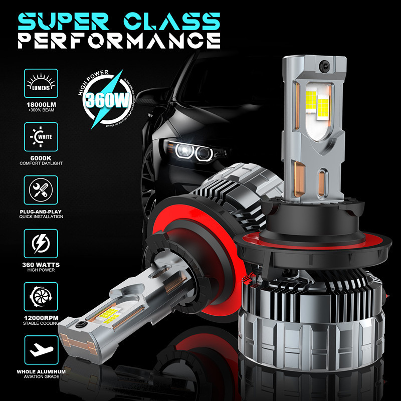 Luz alta, alta concentración, alta potencia, 360W, luz láser LED de potencia ajustable con decodificación propia H13