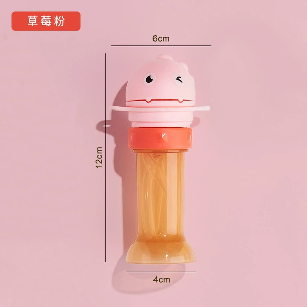 Dinosaur, straw, strawberry