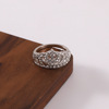 Ring, silver zirconium, suitable for import, simple and elegant design, European style, wholesale