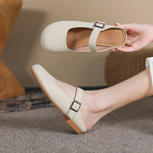 孕妇鞋软底包头拖鞋女外穿懒人鞋2025夏季新款一脚蹬半拖法式潮鞋