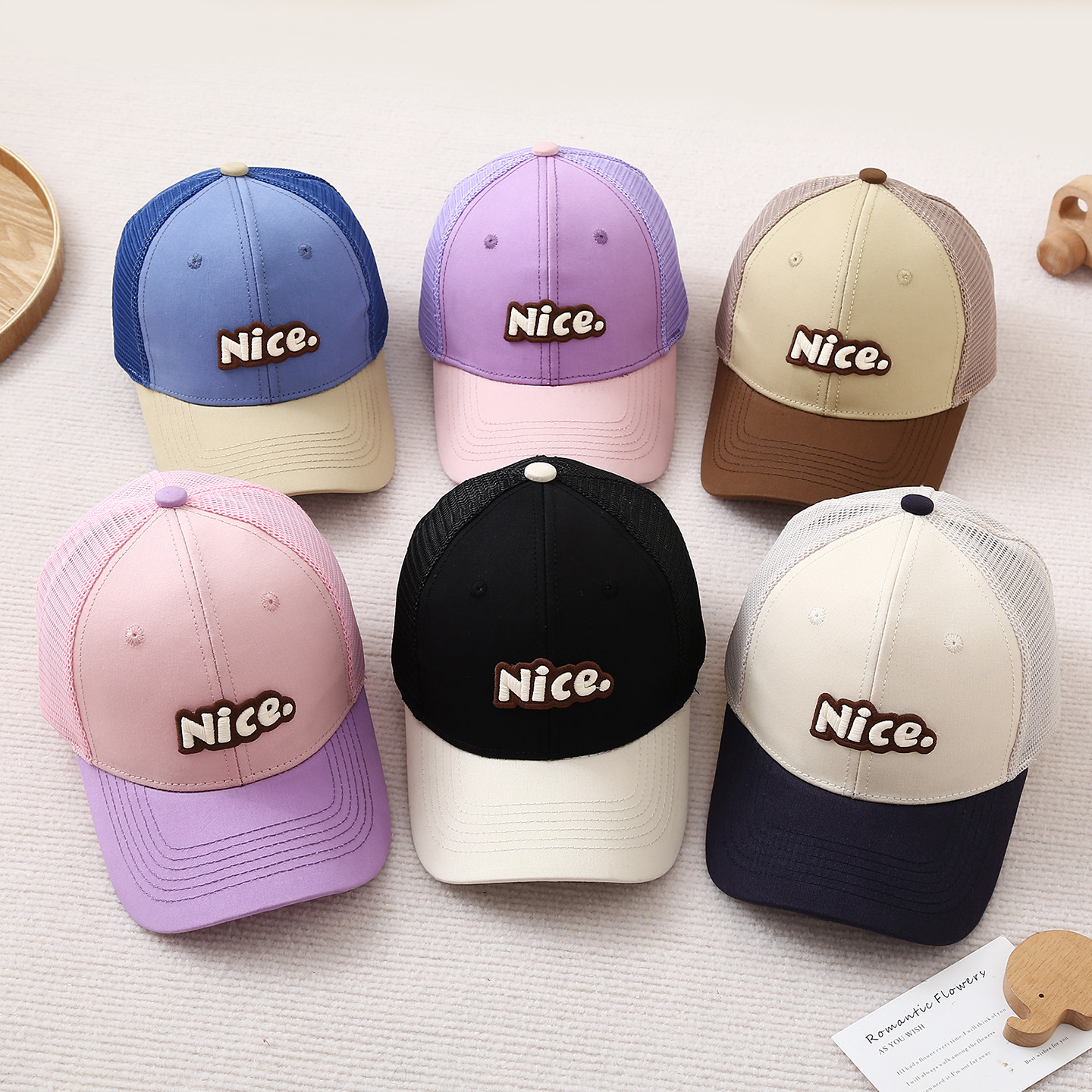 Kids Casual Sun Hat UPF 50+ Korean-style Children's Hats Wholesale, Versatile And Fashionable Color-blocked Letter Baby Denim Cap, Summer_voghion.com