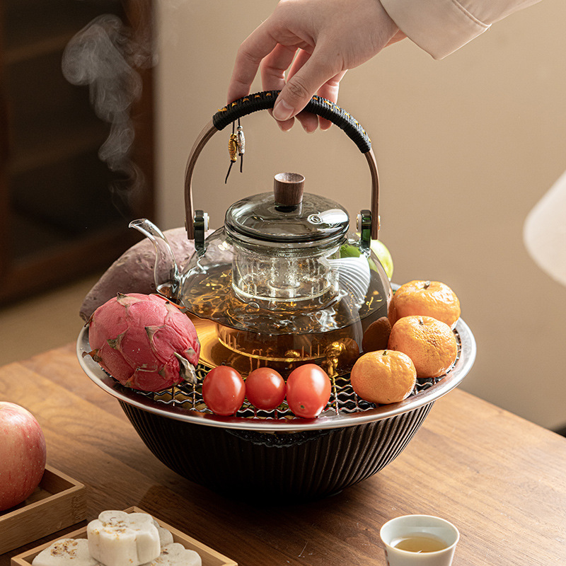 围炉煮茶全套烤茶中式电陶炉室内家用农历泡茶壶蒸茶器煮茶炉套装