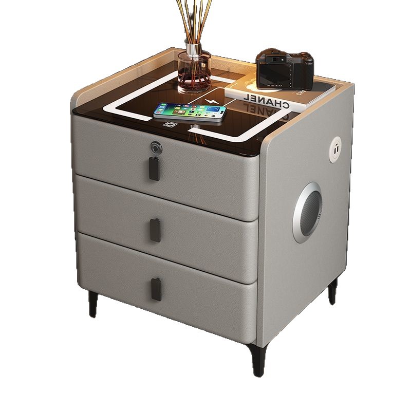 Inteligente multifuncional madera sólida recargable casera cabecera inalámbrica lujosa cabecera de cama moderna y simple bloqueo de huellas dactilares dormitorio