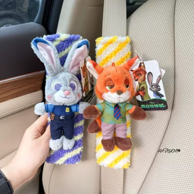 Nick Bouquet Car Seatbelt: Sürətlər qutusu və əl tormozu başlıqları - shoulder-pads-striped-officially-licensed-warm-fuzzy-judy-nick-two-pack
