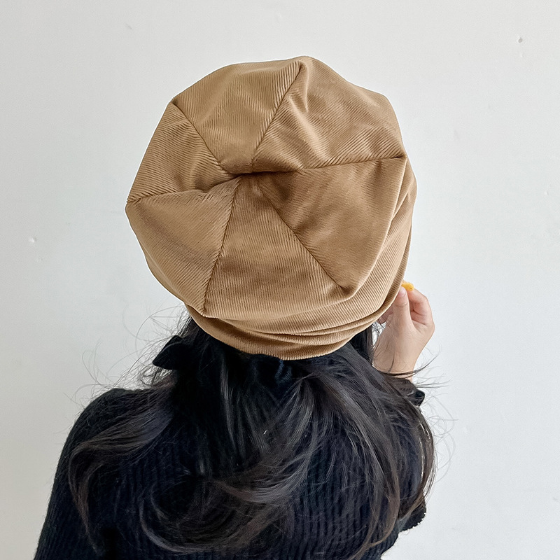 Hombres y niñas sombreros de moda de otoño de algodón húmedo para niños estilo extranjero sombreros de pila de estilo jardín de infantes negros a prueba de viento orejas