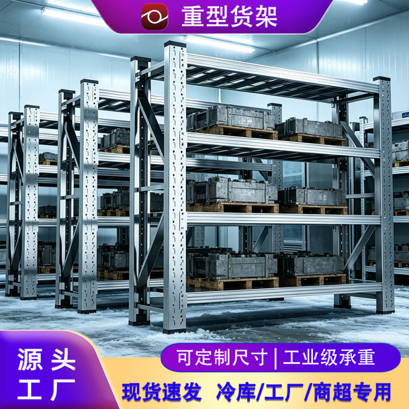 Stainless Steel Warehouse Heavy-Duty Shelves Thickeneded Workshop Storage Racks Food Factory Special Buckle Adjustable Storage Shelves