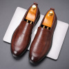 High footwear English style pointy toe for leisure, classic suit for leather shoes