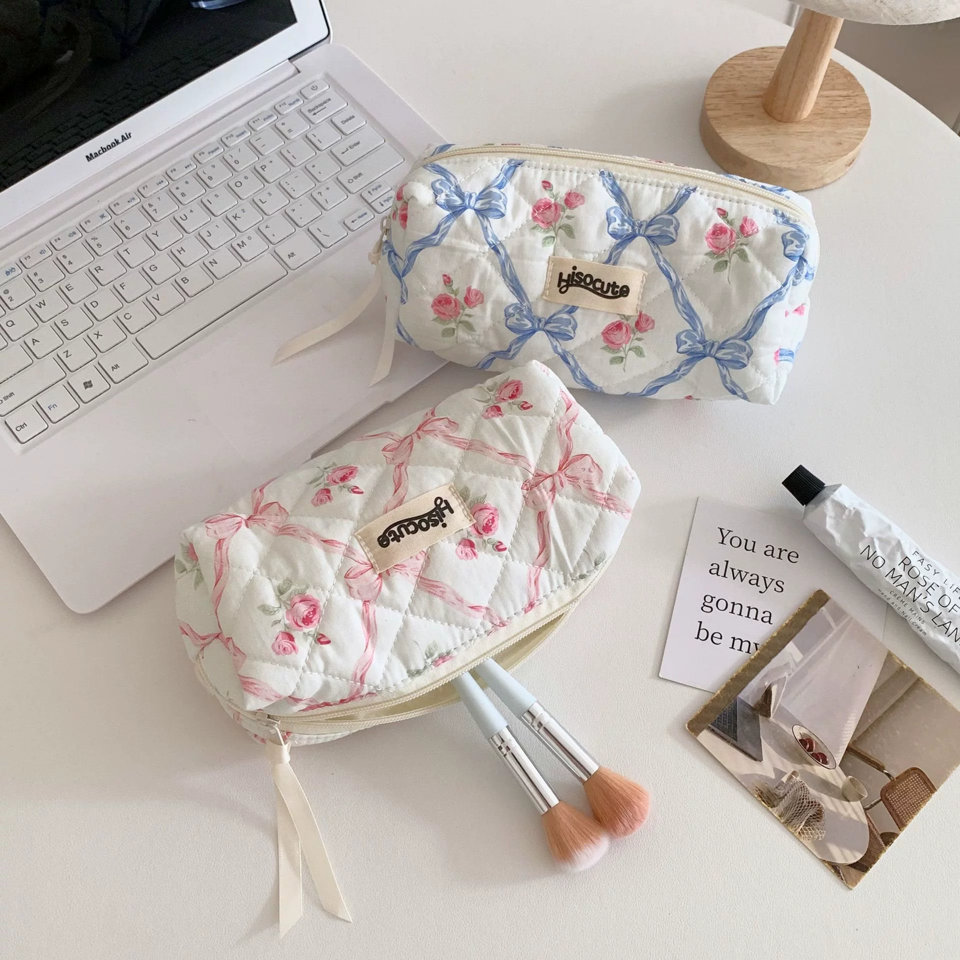 Брендовая высококачественная ручная косметичка вместительная, Organizer bag with bow, сумка для хранения