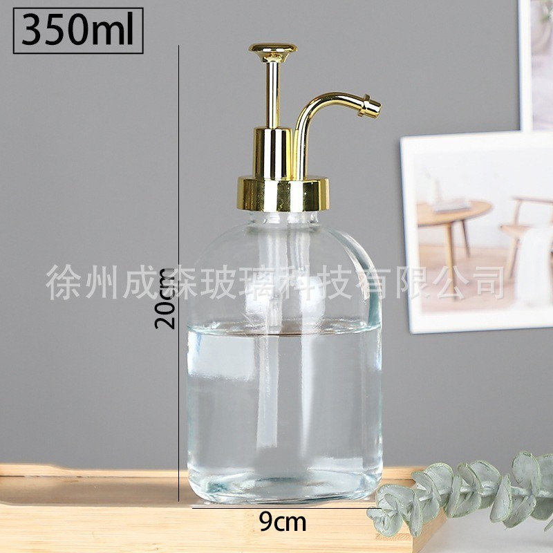 350 ML transparente; cabezal de bomba chapado en oro eléctrico