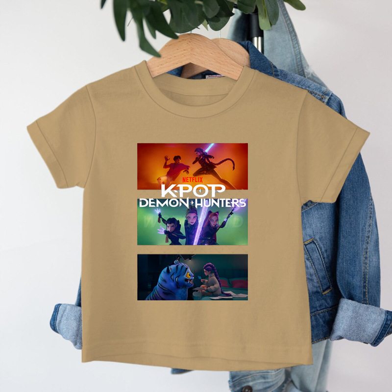 クロスボーダー KPop デーモンハンターデーモンハンターグループプリントコットン Tシャツ夏のファッション子供カジュアル半袖|undefined