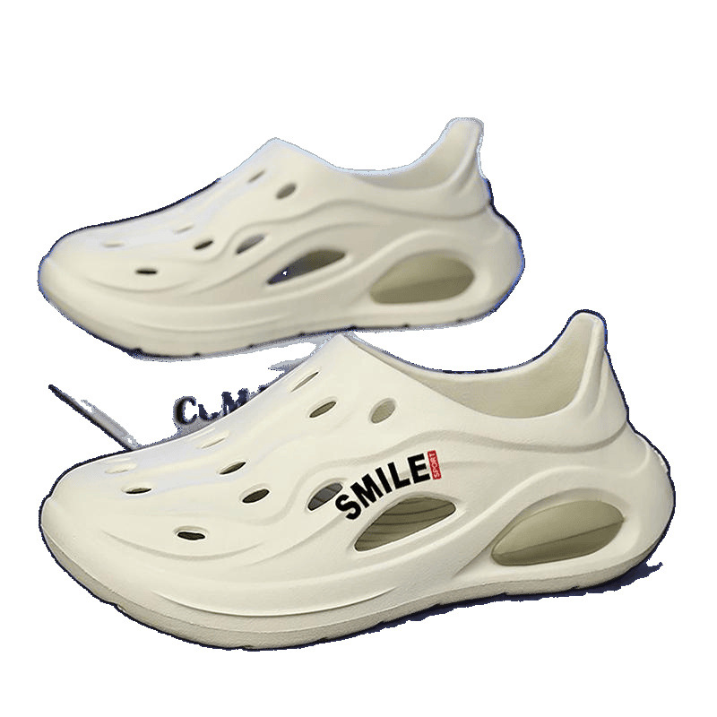 Verano nueva moda casual hombres zapatos con agujeros zapatos de playa antideslizantes de color sólido simples zapatos de vadeo de tendencia al aire libre