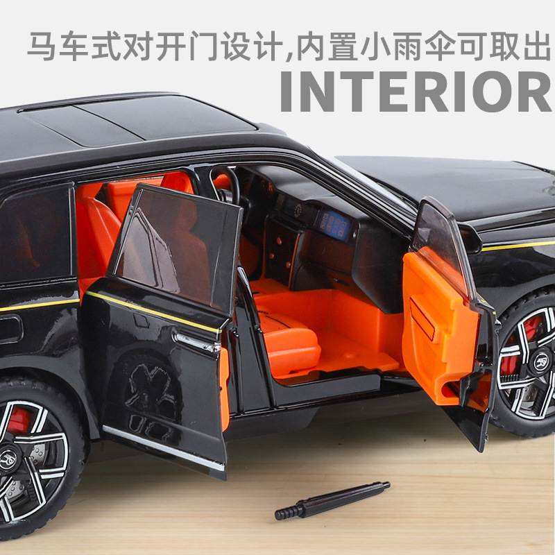 Large 1:24 Rolls-Cullinan modelo de coche de aleación exquisita decoración luz y sonido seis puertas abiertas niño regalo envío transfronterizo