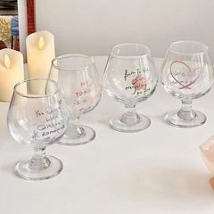 高脚透明玻璃杯2025新款高颜值红酒杯家用冷饮果汁杯可爱家用爱心