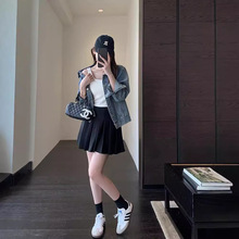 搭配神器 防走光半身裙高腰A字百褶裙显瘦短裙女秋冬新款F080807