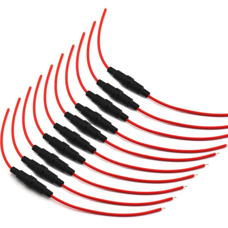 Держатель предохранителя 10PCS5x20mmAGC встроенный спиральный Быстрый стеклянный предохранитель 22AWG провод