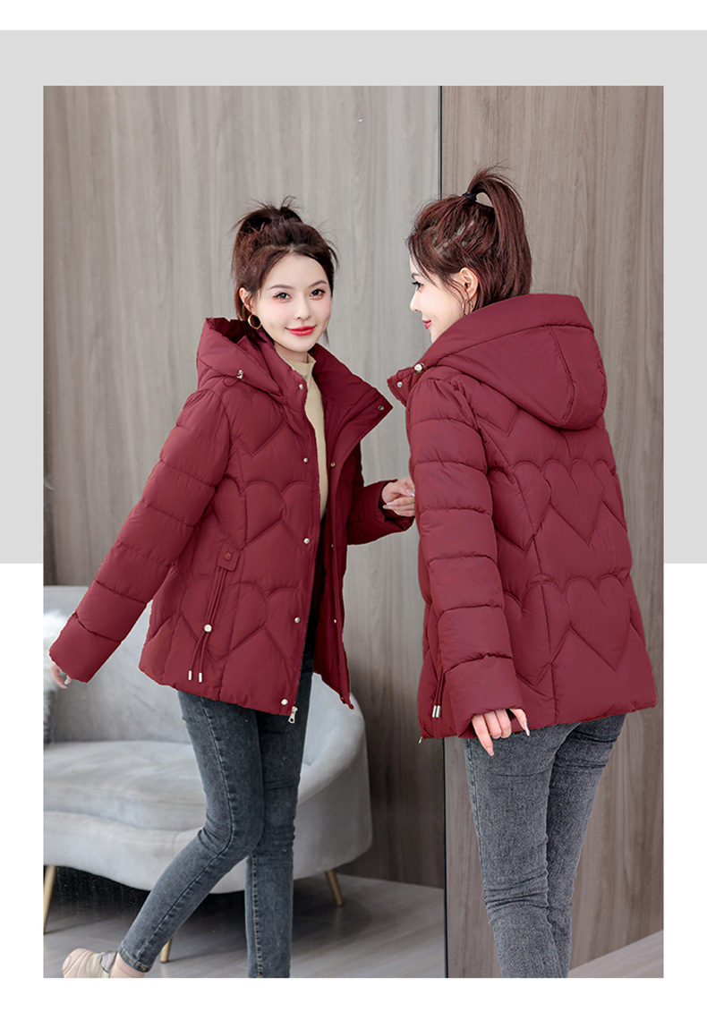 New Short Edition 2024 Korean Version Loose Cotton Jacket Thickened Warm Versatile Women's Coat Down jacket_voghion.com