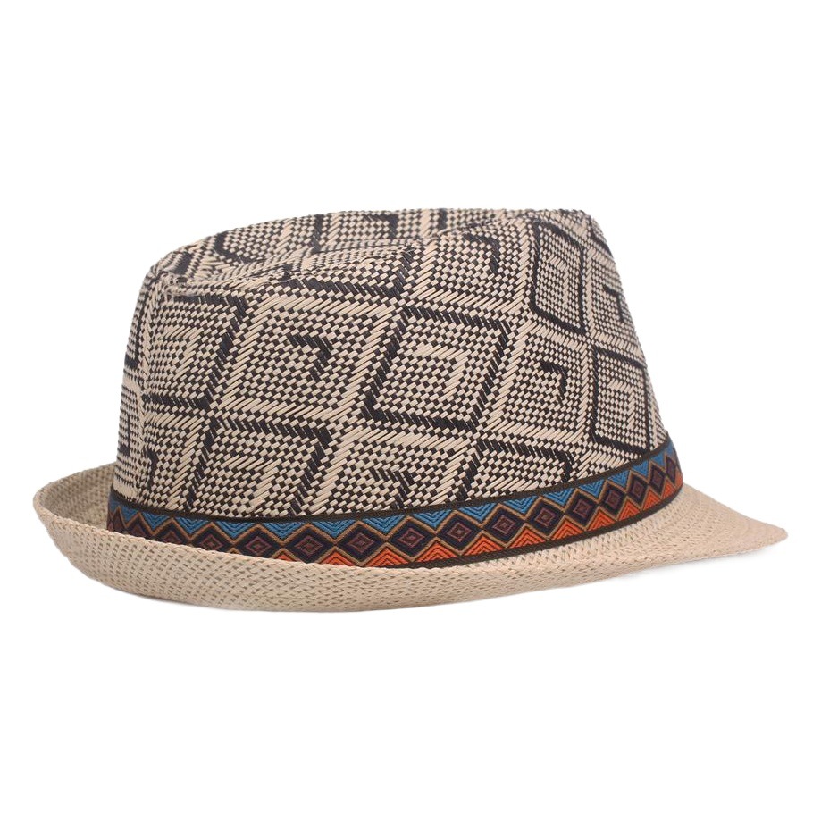 Sombrero sombrero de paja de sol retro de los hombres sombrero de Jazz de primavera y verano sombrero de mediana edad y de edad avanzada estilo étnico sombrero de paja de los hombres