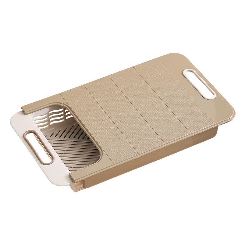 Бытовая Выдвижная многофункциональная разделочная доска для раковины, разделочная доска для резки и слива овощей и фруктов, пластиковая Бытовая разделочная доска для хранения