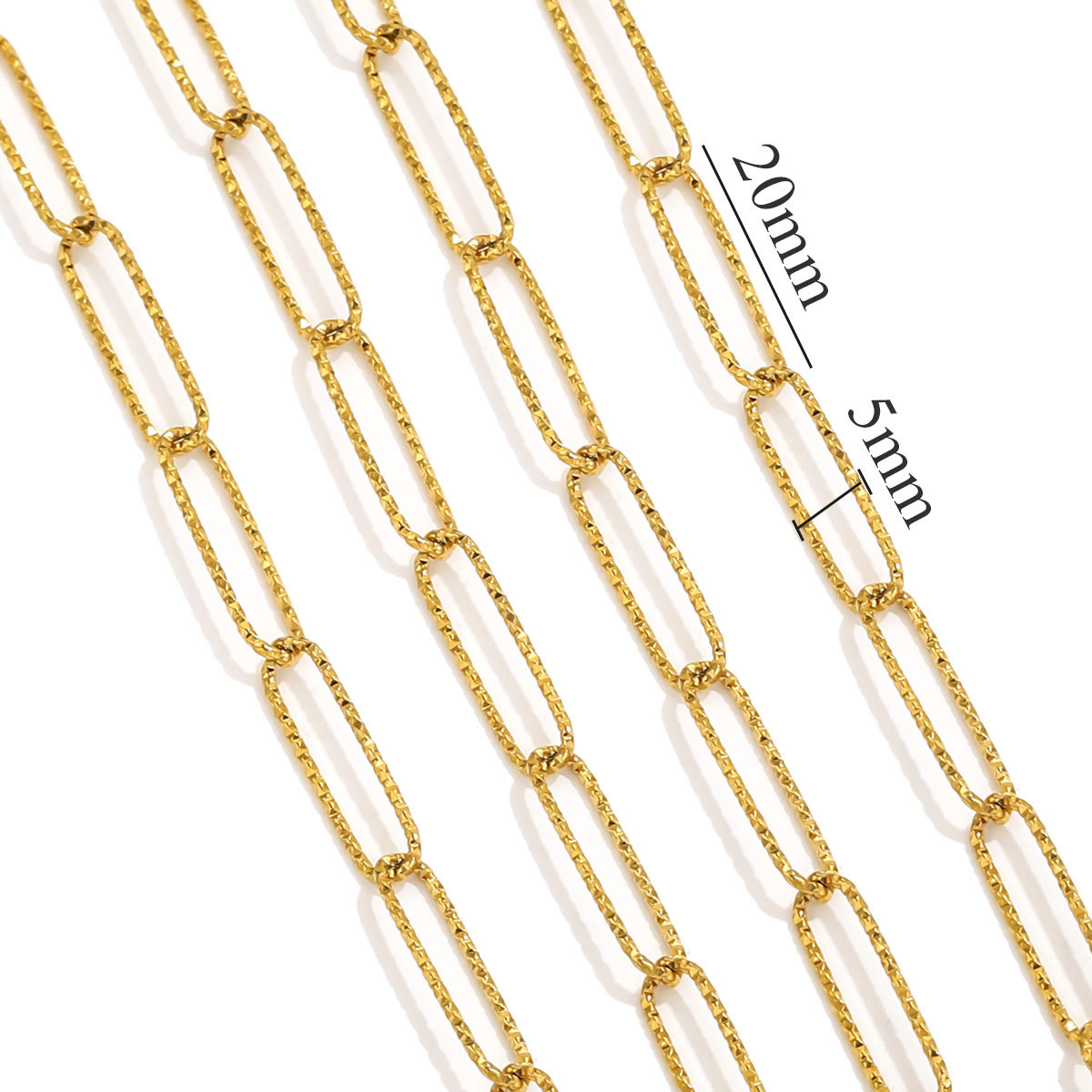 Acero inoxidable PVD chapado en oro oro cadena de cadena cruzada súper larga collar de bricolaje pulsera accesorios de joyería cadena al por mayor