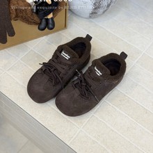 嘟小嘟真皮勃肯鞋女2025冬季新款时尚百搭轻便软底休闲加绒休闲鞋